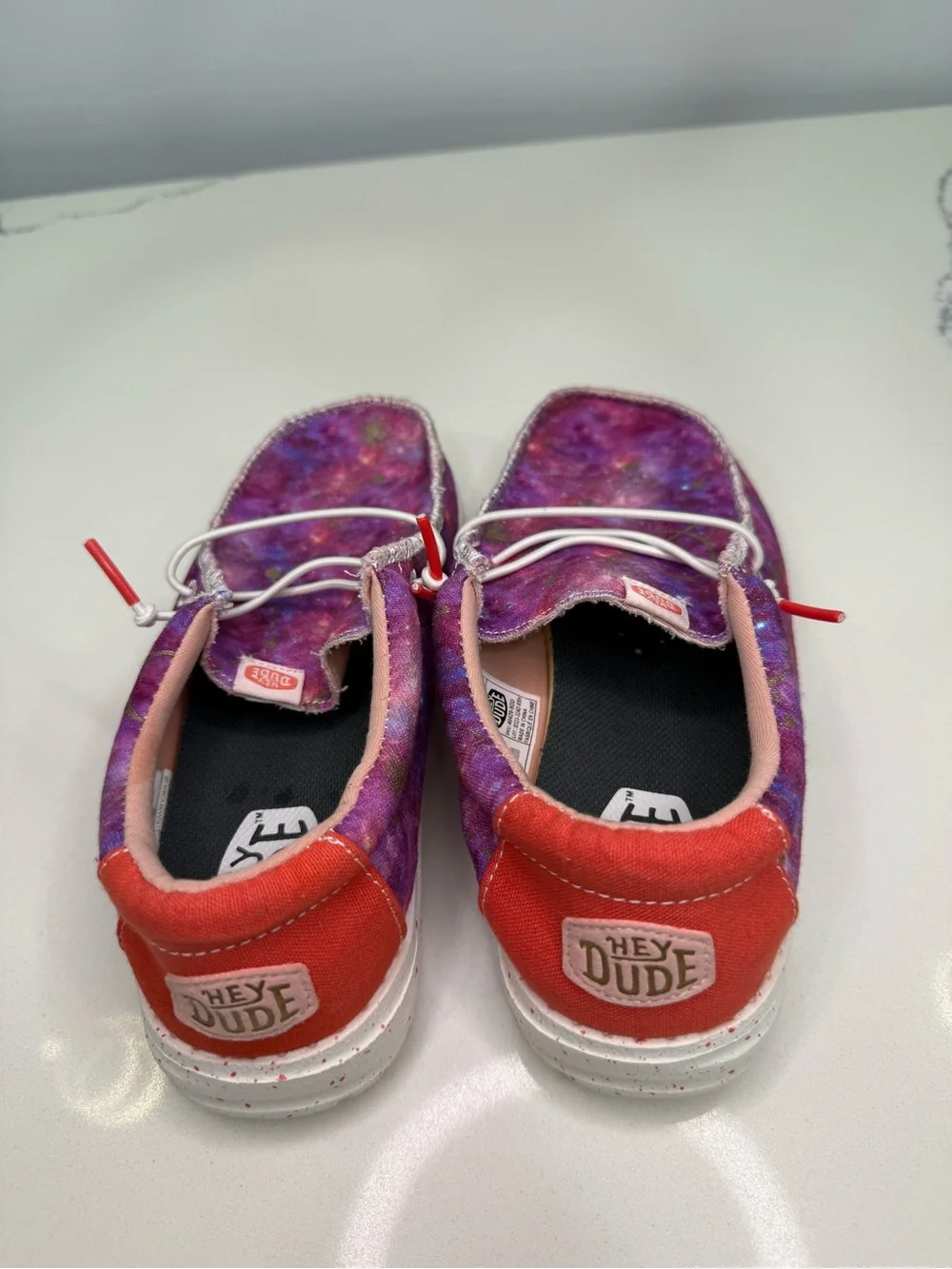 Hey Dude Wally Youth Shoes Pink Galaxy Size Youth 2  Slip-On Causal